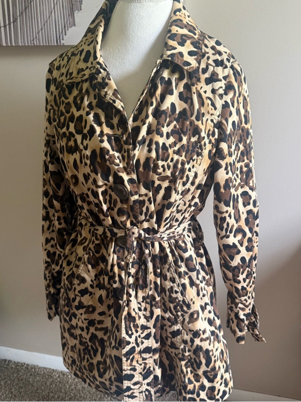 Leopard Print Belted Robe Coat - Brown Leopard